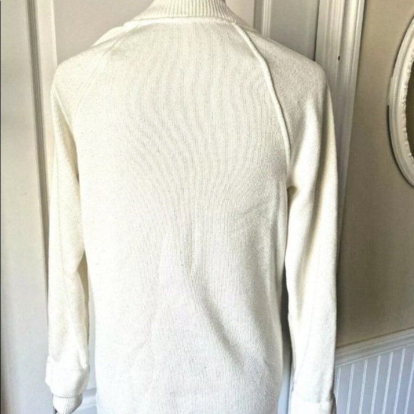 Womens Fabletics Sz Small Varsity Jacket Bomber White Zip Snap Pockets Comfort - Picture 7 of 8